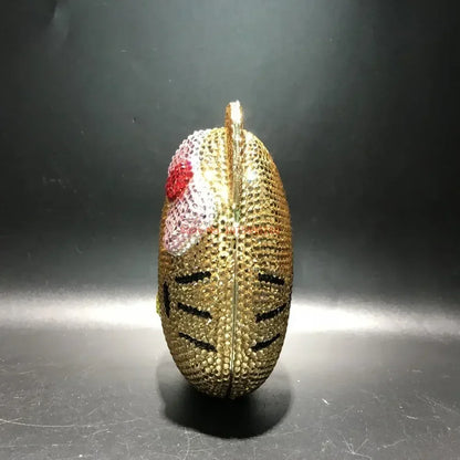 Hello Kitty Anime Cartoon Shape Rhinestone Cartoon Full Of Diamonds Dinner Bag Handmade Diamond-set Lady's Clutch Christmas Gift