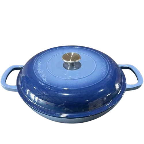 4.5L Dutch Oven Soup Pot Cast Iron Casserole Braiser  Casserole Skillet with Lid and Dual Handles Dutch Oven Baking