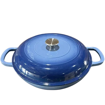 4.5L Dutch Oven Soup Pot Cast Iron Casserole Braiser  Casserole Skillet with Lid and Dual Handles Dutch Oven Baking