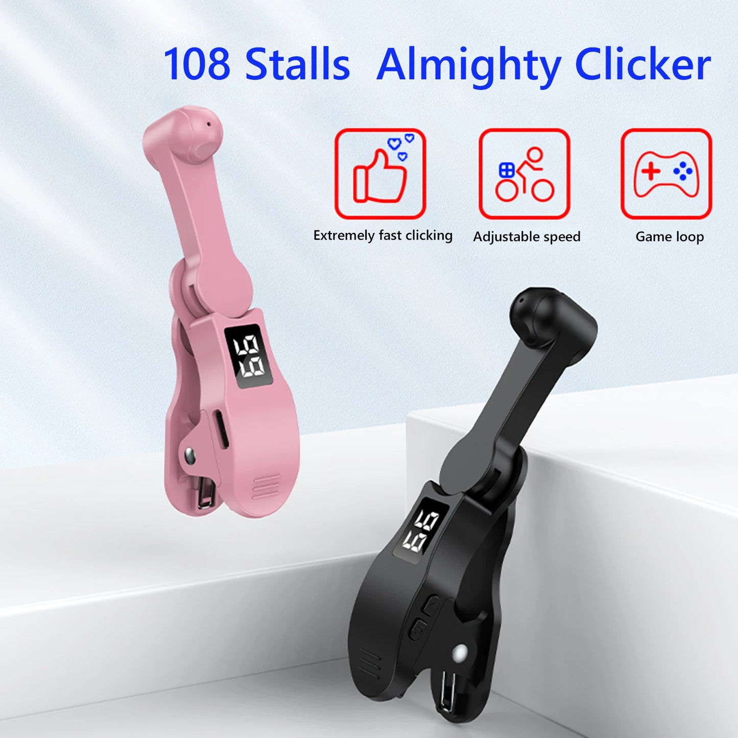 Digital Auto Screen Clicker Game Screen Touch Tripods Tapper USB Auto Clicker Device for Smart Phone Gaming Shopping Giving Like