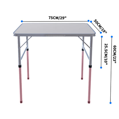 Folding Table Heavy Duty Table Camping Party Picnic Dining Garden,Portable Folding Camping Table, 2.5ft Adjustable Height Table