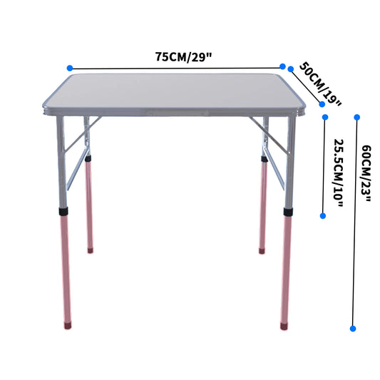 Folding Table Heavy Duty Table Camping Party Picnic Dining Garden,Portable Folding Camping Table, 2.5ft Adjustable Height Table