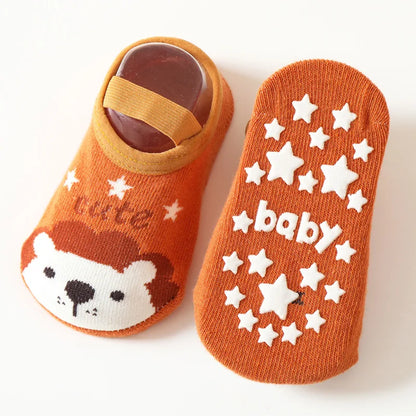 Spring Anti Slip Baby Socks Toddler Kids Floor Socks with Rubber Soles Autumn Newborn Baby Boy Girl Cartoon Cute Ball Warm Socks