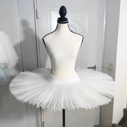 Professional Ballet Tutus Skirs For Adult Child Stiff Mesh Pancake Belly Dance Girls Practice Kids White Swan Lake