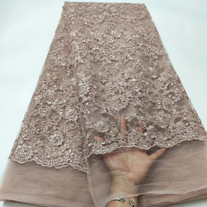 White African Lace Fabric 2025 Embroidered Nigerian Lace Fabric High Quality Cord lace French Tulle Fabric Wedding L-W006A