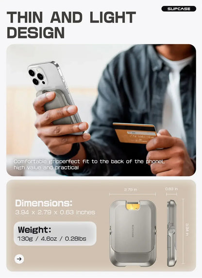 SUPCASE Magnetic Wallet Phone Stand Card Holder for iPhone 16/15/14/13 Series Strong Magnetic Lock Wallet with Stand