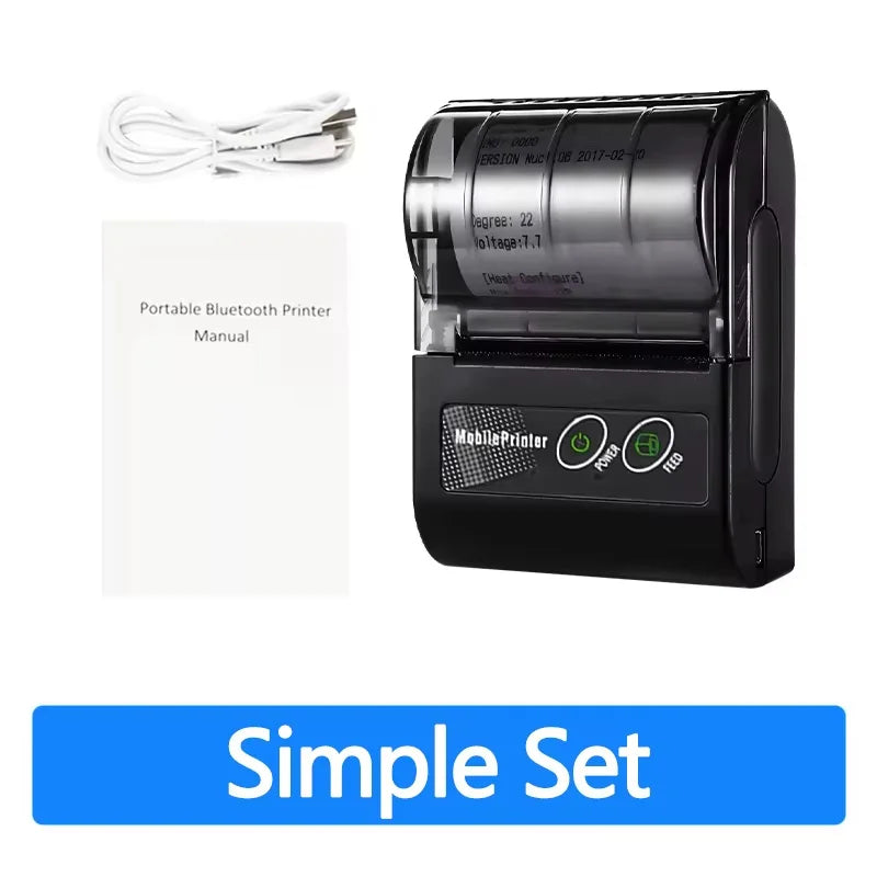 58mm Portable Mini Printer Thermal Label Printer Wireless Receipt Bluetooth Pocket Printer For Small Business/ Computers Printer