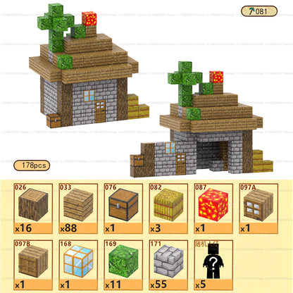 Magnetic Building Blocks Mine World Magnet Cube Set STEM Montessori Sensory Toy for Kids Boys Girls Ages 3+ DIY Model Children