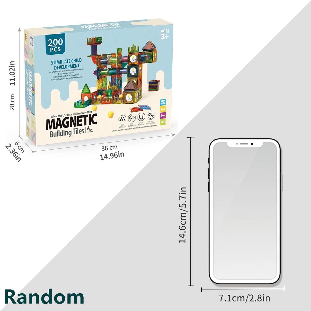 Magnetic Tile Marble Runway Toy Set STEM Educational Building Blocks for Boys and Girls Aged 3+, Great Birthday Gifts Christmas