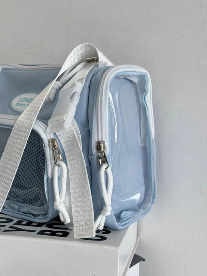 New Fashion 2025 Itabag Women Multipocket Clear Transparent Bag Summer Crossbody Bags Bucket Bag College Student Shoulder Bag