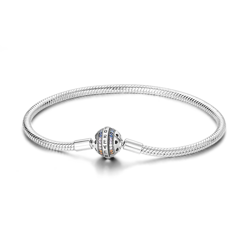 925 Sterling Silver Charm Bracelet - Leaf, Clover, Butterfly & Heart Design | 17-20cm Adjustable