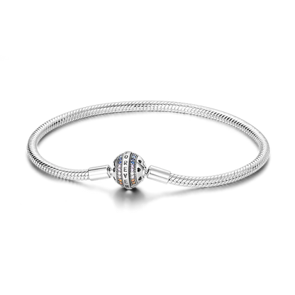 925 Sterling Silver Charm Bracelet - Leaf, Clover, Butterfly & Heart Design | 17-20cm Adjustable