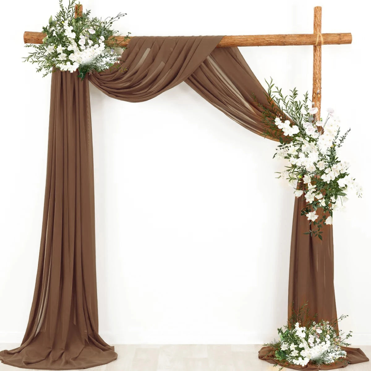 70X500cm Rust Chiffon Wedding Arch Draping Fabric Terracotta Solid Drapery Ceremony Reception Backdrop Curtain Party Swag Decor