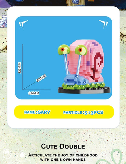 Spongebob Cartoon Krusty Krab Restaurant Building Blocks Creative Canteen Scenes Model Bricks Desktop Ornaments Toy For Kid Gift