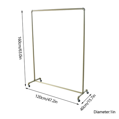 Movable Clothes Rack Universal Wheels Coat Rack Floor Clothes Hanger Bedroom Garment Rack Metal Clothing Rack Wardrobe Furniture