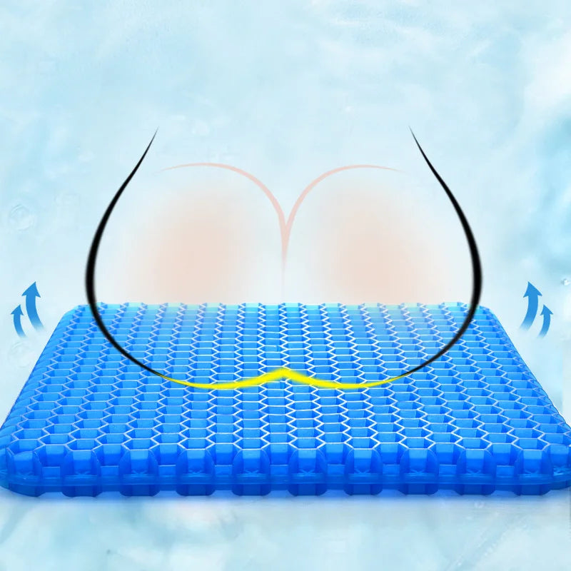 Gel Seat Cushion Double Thick Egg Gel Summer Cushion for Pressure Relief Breathable Chair Pad Car Seat Office Chair Soft Cushion