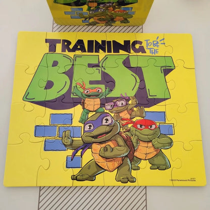 New TMNT Puzzle 24 Pieces Cartoon Animation Puzzle Children'S Puzzle Flat Paper Baby Birthday Gift Exquisite Iron Box Packaging