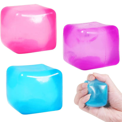 Ice Cube Shaped Fidget Toy Square Stress Relief Ball Squishy Squeeze Toys for Anxiety ADHD Stress Relief Sensory Toys for Adults