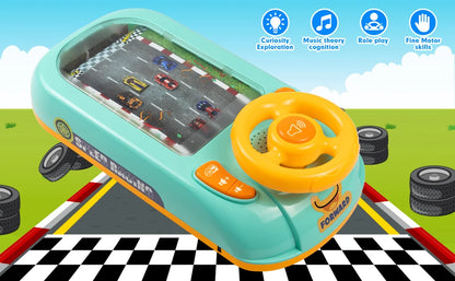 Musical Steering Wheel Baby Toddler Toys Boys, Simulated Driving Racing Car Game with Sound, Interactive Educational