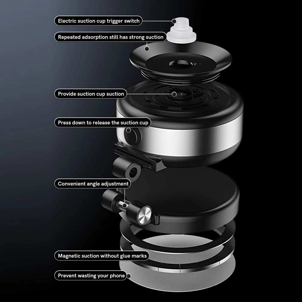 Magnetische Saugnapf-Telefonhalterung für iPhone 16 15 14 Pro Max, 360° verstellbarer Vakuum-Telefonhalter für Auto/Spiegel/glatte Oberfläche