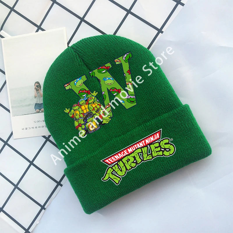 Ninja Turtles Boys Knitted Hats Children Headgear Cotton Winter Cute Woolen Cap Student Bonnet Cartoon Anime Kids Birthday Gifts
