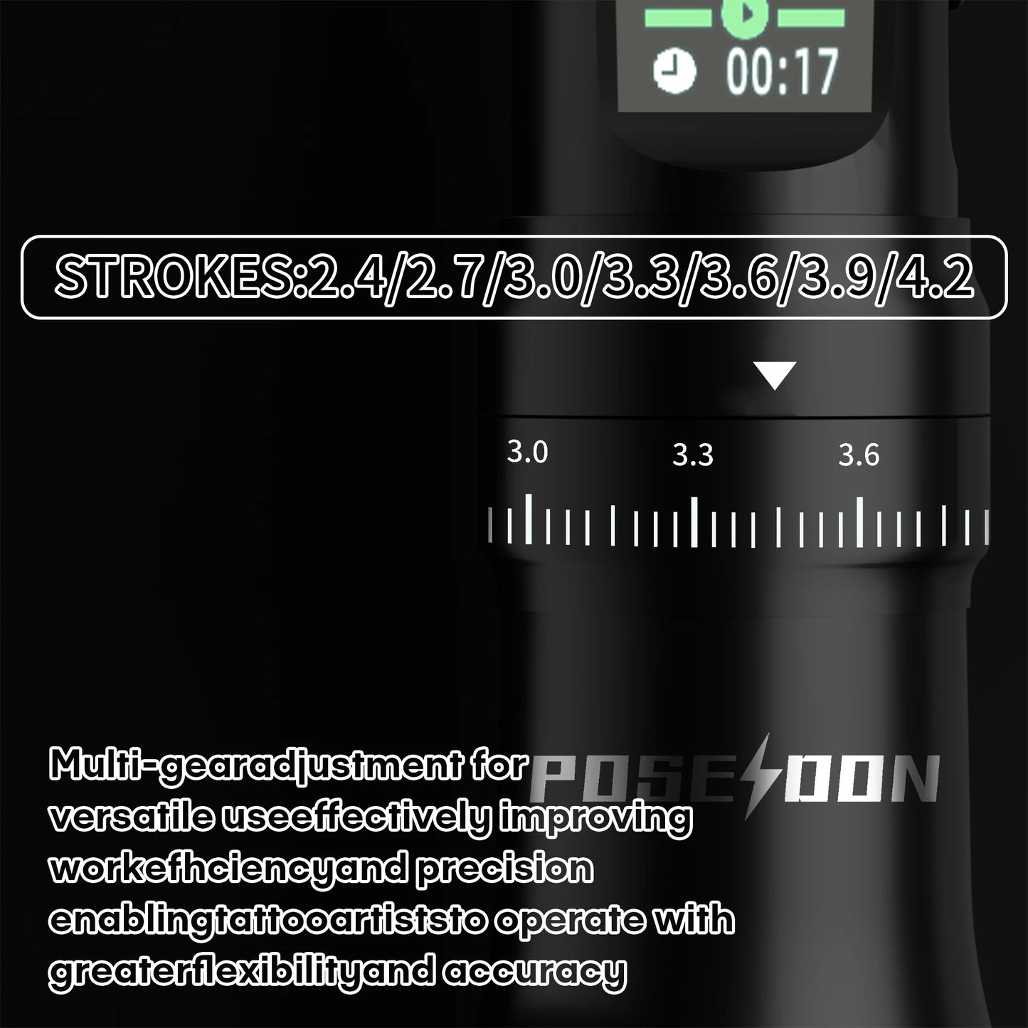 Tattoo Kit POSEIDON Tattoo Pen Kit For Permanent Makeup Tattoo Machine Kit Black Wireless Tattoo Power Supply Tattoo Gun Kit