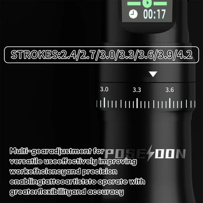 Tattoo Kit POSEIDON Tattoo Pen Kit For Permanent Makeup Tattoo Machine Kit Black Wireless Tattoo Power Supply Tattoo Gun Kit