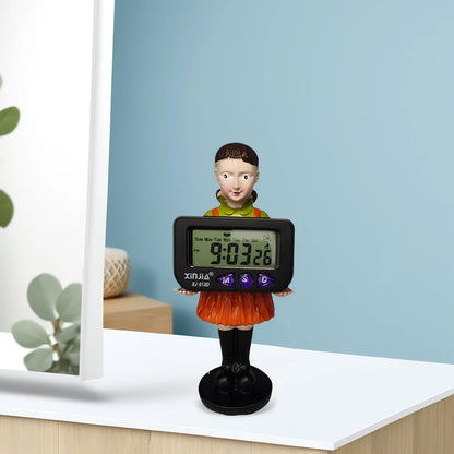 Korean Movie Resin Doll Game Accessories Digital Clock Desktop Decoration Bedroom Electronic Alarm Clock for TV Drama Fans