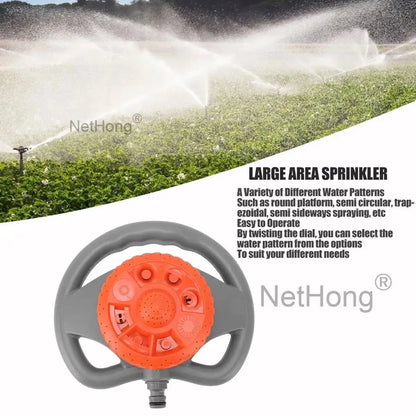 8 Function Garden Lawn Grass Water Sprinkler Hose Irrigation Watering Spray 360°
