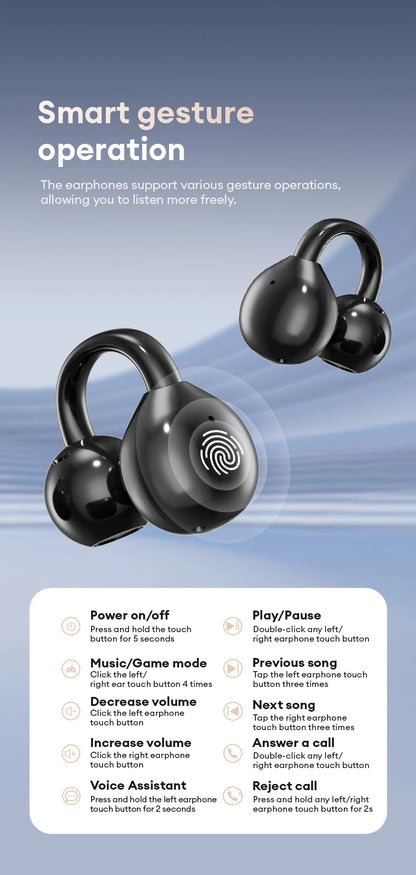 Choice HYUNDAI M100 Open Ear Gaming Earphones Sport Wireless Earbuds TWS Headset Hifi Sound Headphones With Mic For Android IOS