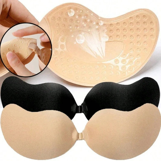 FINETOO Invisible Silicone Bra - Strapless Adhesive Push Up Bra for Women