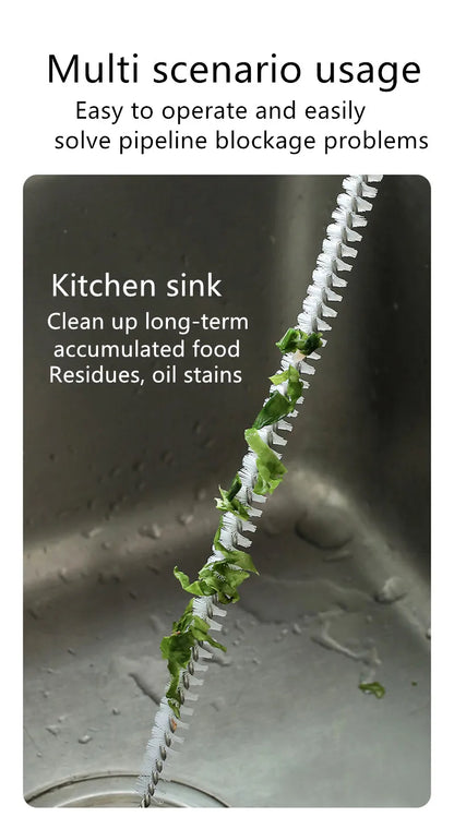 Pipe Dredging Brush Bathroom Hair Sewer Sink Cleaning Brush Drain Cleaner Flexible Cleaner Kitchen Clog Plug Hole Remover Tool