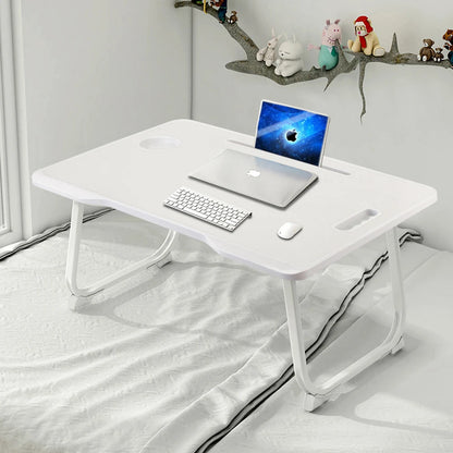 Foldable portable laptop bed desk with drawer for laptop, 60cmW x 42cmD x 28cmH