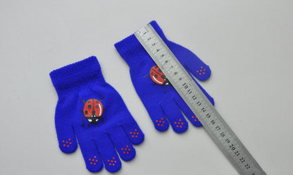 Children Knitted Warm Gloves For 5-12Y Baby Students Winter New Insect Full Finger Mittens Outdoor Cycling Skiing Gloves