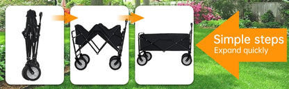 Beach Trolley on Wheels, Foldable Camping Trolley Cart Folding Collapsible Festival Trolley for Camping Garden Picnic Outdoor
