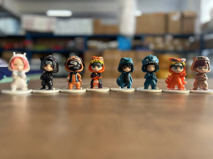 Naruto Bnfigureq Pajamars Series Blind Box Action Figures Model Sasuke Kakashi Costume Design Decoration Gift Toy