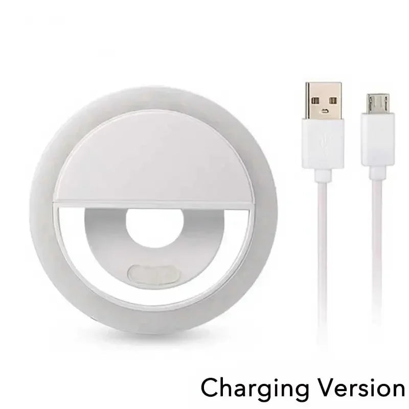 Led Selfie Ring Light Portable USB Charge Phone Lens Lamp Mobile Phone Live Broadcast Video Selfie Fill Light for All Smartphone