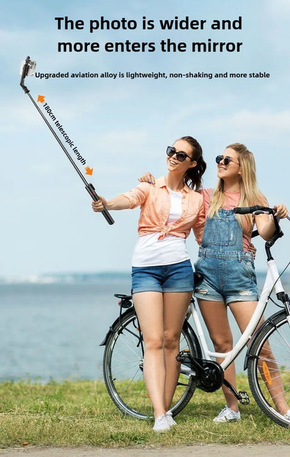 1.8M Long Extended Bluetooth Wireless Selfie Stick Live Broacast Stand Holder Tripod Foldable With Fill Light For Smartphones