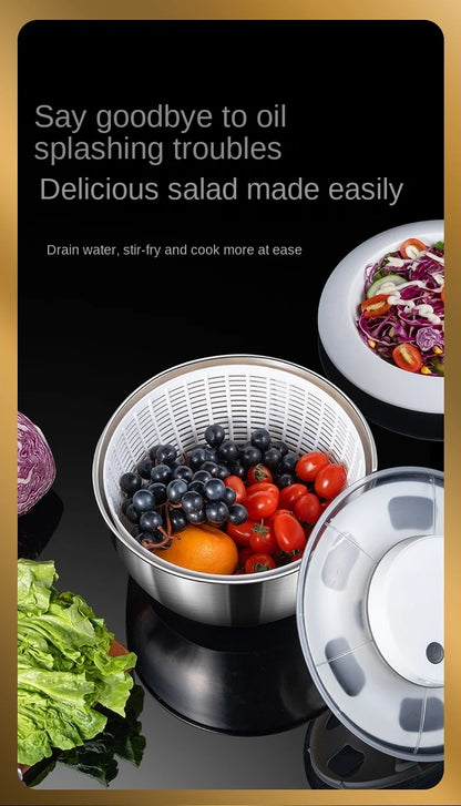 Stainless steel Vegetable Dehydrator Electric Cleanse Dryer Strainer Fruit and Vegetable Dry Wet Separation Dehydrator Kitchen