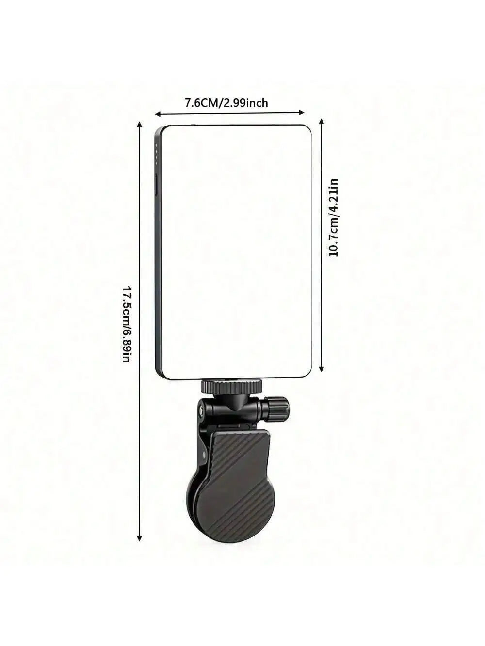 Rechargeable Selfie Light, Phone Fill Light with Clip, Portable Detachable Clip-On Video Light for Selfies, Makeup, Live Streaming, Suitable for Iphone, Android, iPad Smartphones