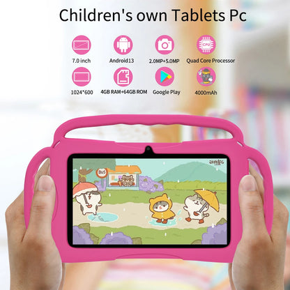 2024 New 5G WIFI Children's Tablet 4GB RAM 64GB ROM Portable Mini Tablet Quad Core Dual Camera 4000mAh Android 13