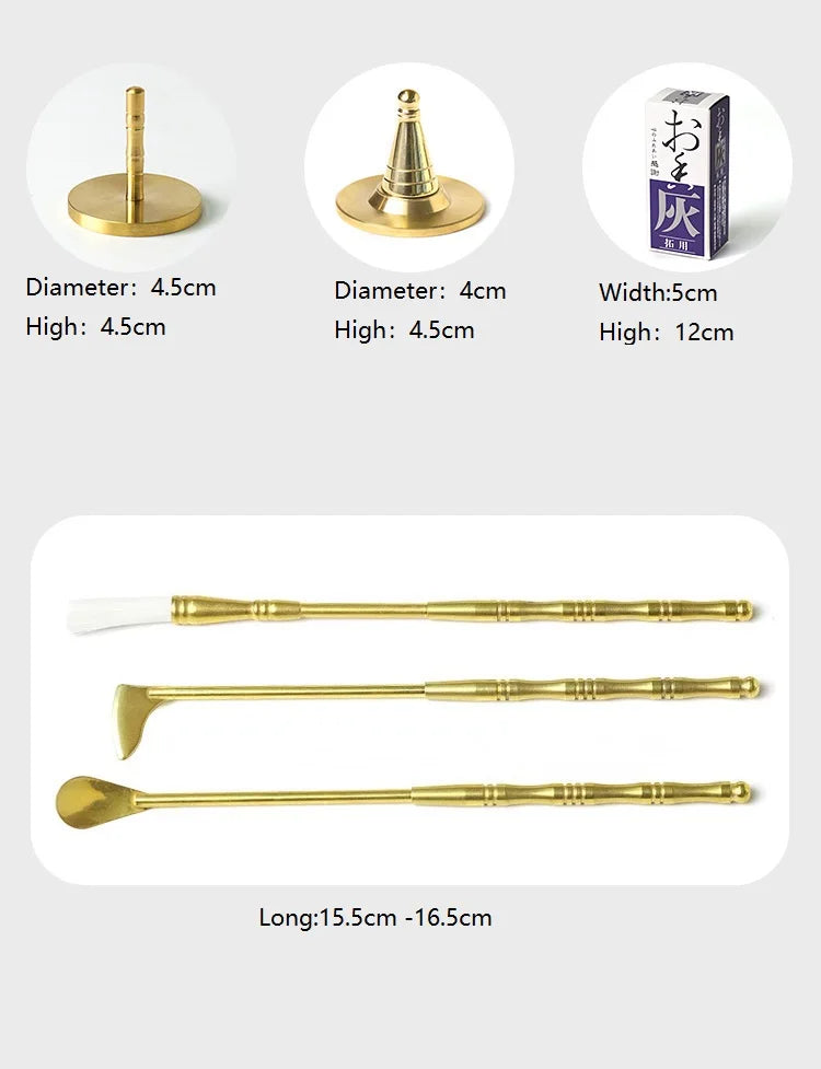 Incense Burner Set Brass Incense Fragrance Making Kit Incense Sealing Mold Incense Holder for Yoga Meditation Home Fragrance