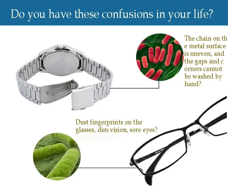 30/50W Digital Ultrasonic Cleaner Tub Dual Frequency Vibration Jewelry Parts Glasses Circuit Board Portable Watch Washer Machine