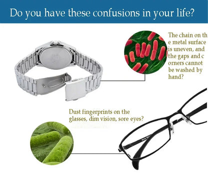 30/50W Digital Ultrasonic Cleaner Tub Dual Frequency Vibration Jewelry Parts Glasses Circuit Board Portable Watch Washer Machine