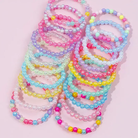10/100Pcs Colorful Beaded Bracelets for Children Birthday Party Favors Goodie Pinata Filler Baby Shower Wedding Guest Treat Gift