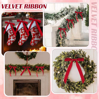 18*13CMChristmas Ribbon Bows Set Christmas Tree Decorations Gift Wrapping Bows