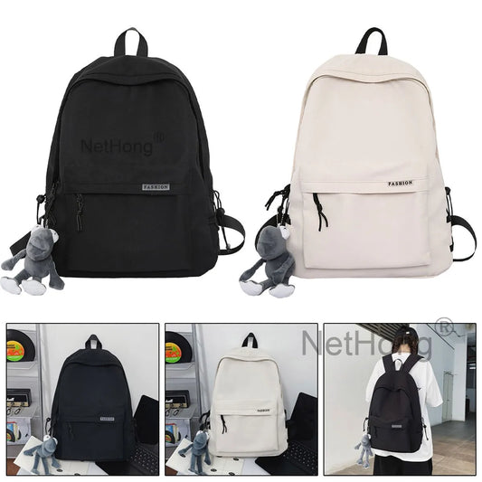 Retro Backpack School Rucksack for Laptop/Travel/Work Plain Bag Girls Boys uk~