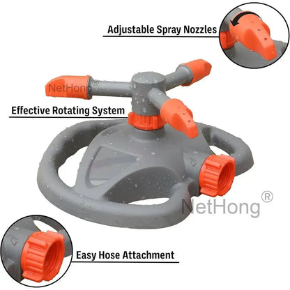 8 Function Garden Lawn Grass Water Sprinkler Hose Irrigation Watering Spray 360°