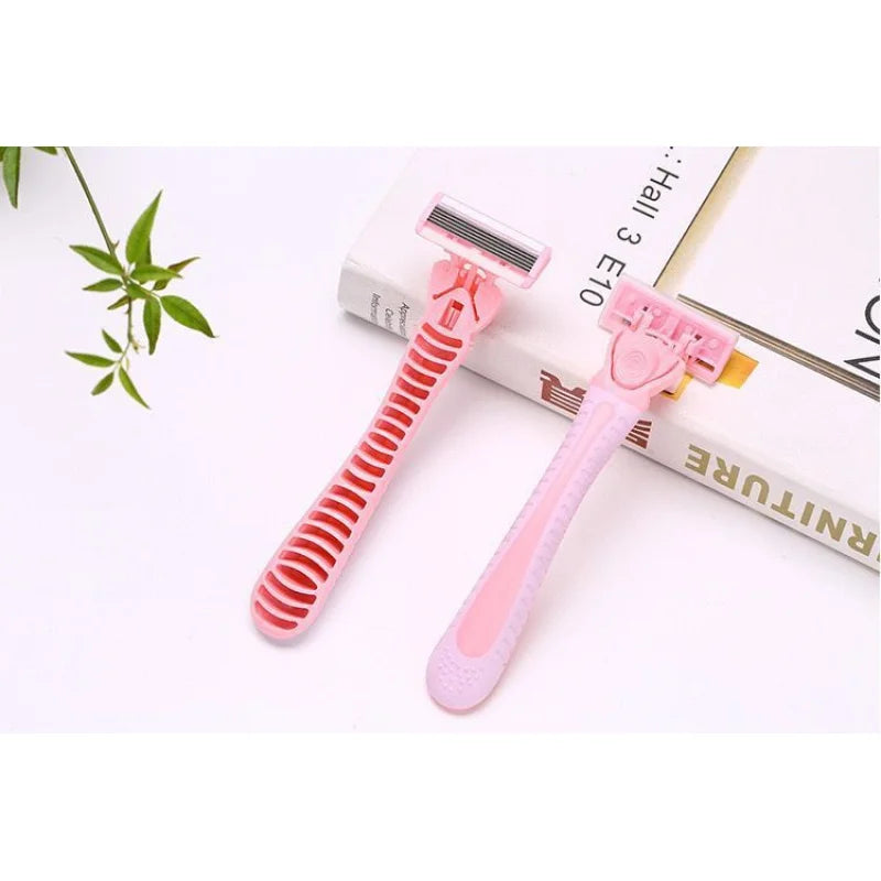 1Handle+18Blade Women's Manual Safety Razor 6Layer Stainless Steel Shaving/Hair Removal Blade Replaceable blade