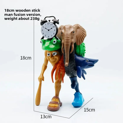 Tung Tung Tung Sahur Tralalero Tralala Italian Brainrot Monster Fusion Edition Anime Action Cartoon Ornament Fun Toy Gift Figure